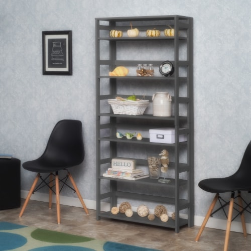 Flip Flop 67  High Folding Bookcase- Grey Perspective: back