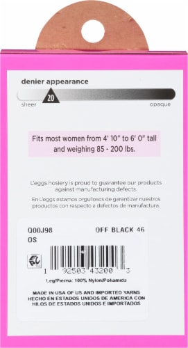L'Eggs® Everyday® Knee High Pantyhose - Off Black Perspective: back