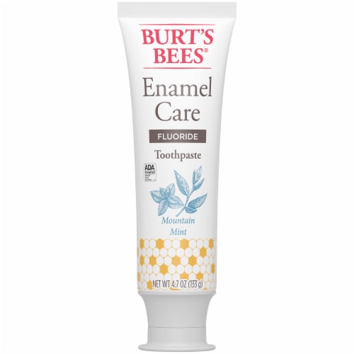 Burt's Bees Mountain Mint Enamel Care Flouride Toothpaste Perspective: back