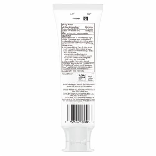 Burt's Bees® for Kids Fruit Fusion Fluoride Toothpaste Perspective: back