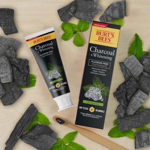 Burt's Bees Fluoride-Free Zen Peppermint Charcoal Toothpaste Perspective: back