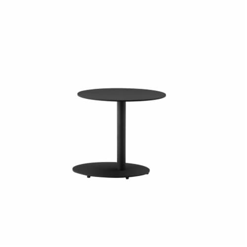 Modern Metal Outdoor Side Table With Oval Top And Base Black 1 Jay C Food Stores