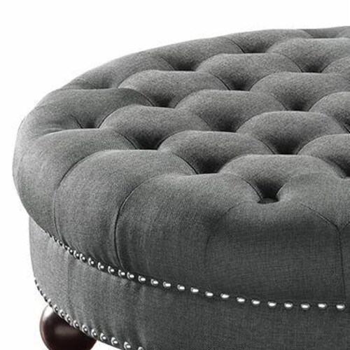 Black round on sale tufted ottoman