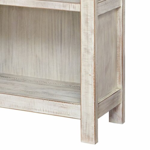 X Shape Back Bookcase with 3 Open Shelves and 1 Open Compartment, White Perspective: back