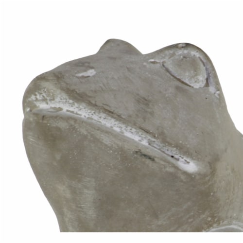 Benjara BM209427 6 H x 5.25 x 6.25 in. Cemented Sitting Frog Figurine with Closed Legs & Wash Perspective: back