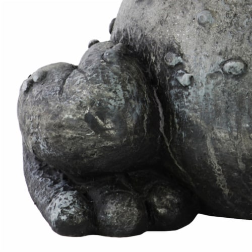 Saltoro Sherpi Sleeping Textured Fiberstone Frog Figurine, Washed Gray Perspective: back