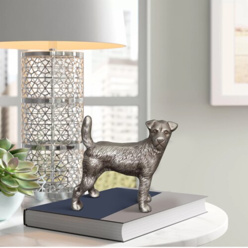 Aluminum Table Accent Dog Statuette Decor Sculpture with Textured ...
