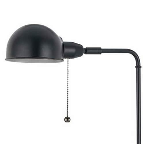 Adjustable Height Metal Pharmacy Lamp with Pull Chain Switch, Black- Saltoro Sherpi Perspective: back
