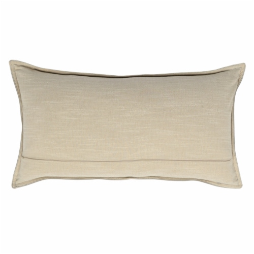 Leatherette Throw Pillow with Stitched Details and Flanged Edges, Brown Perspective: back