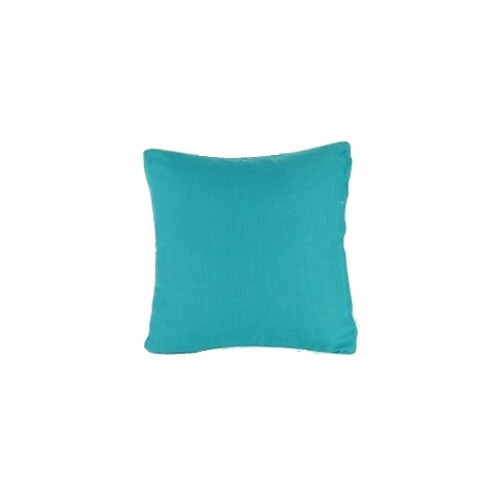 Geometric Pattern Fabric Accent Pillow, Blue and White Perspective: back
