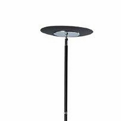 Floor Lamp with Adjustable Torchiere Head and Sleek Metal Body, Black- Saltoro Sherpi Perspective: back