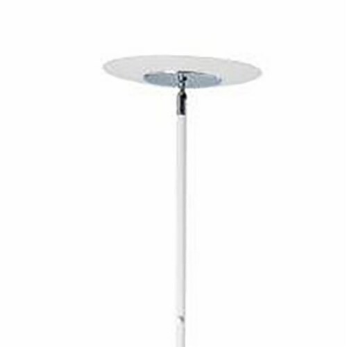 Floor Lamp with Adjustable Torchiere Head and Sleek Metal Body, White- Saltoro Sherpi Perspective: back