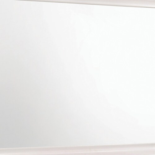 Rectangular Wooden Mirror with Molded Trim Details, White Perspective: back