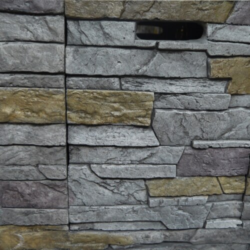 Gas Fire Pit with Lava Rocks and Control Panel, Brown- Saltoro Sherpi Perspective: back