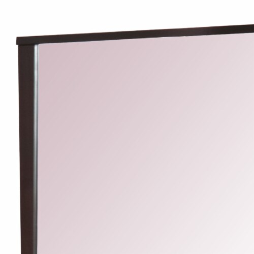 Fang 50 Inch Rectangular Dresser Mirror, Wood Frame, Dark Cherry Brown Perspective: back