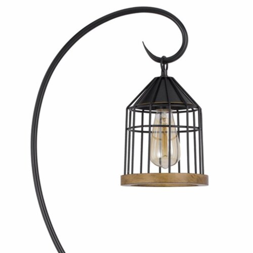 Kim 63 Inch Modern Floor Lamp Hanging Lantern Shade Metal Dark