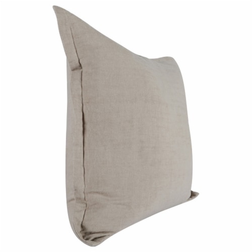 Pixie 22 x 22 Square Soft Fabric Accent Throw Pillow, Flange Edges, Beige Perspective: back