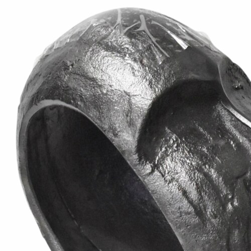 12 Inch Human Face Accent Decor, Metal, Life Like Appeal, Gray, Saltoro Sherpi Perspective: back