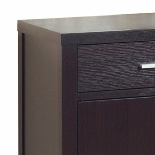 Lou 47 Inch Sideboard Console Serving Buffet Cabinet, 2 Drawers, Brown- Saltoro Sherpi Perspective: back