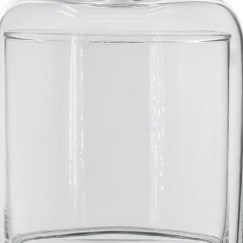 Set of 2 Large Glass Serving Platters with Dome and Finial Handle, Clear- Saltoro Sherpi Perspective: back