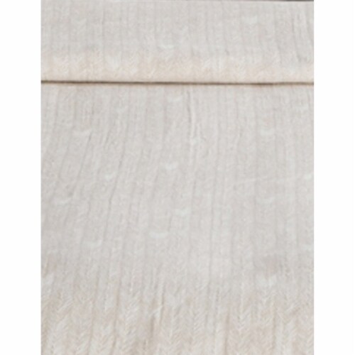 Zima Queen Size Cotton Duvet Cover, Woven French Herringbone Pattern, Beige- Saltoro Sherpi Perspective: back