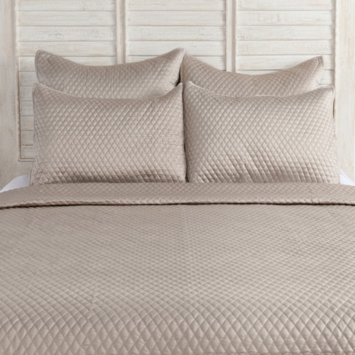 Kahn Hand Quilted Lumbar King Size Pillow Sham, Self Binding, Matte Brown- Saltoro Sherpi Perspective: back
