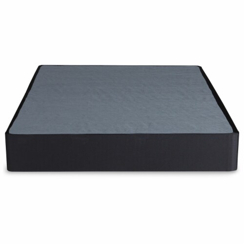 Metal Queen Size Bed Foundation, Removable Gray Fabric Cover, Foldable