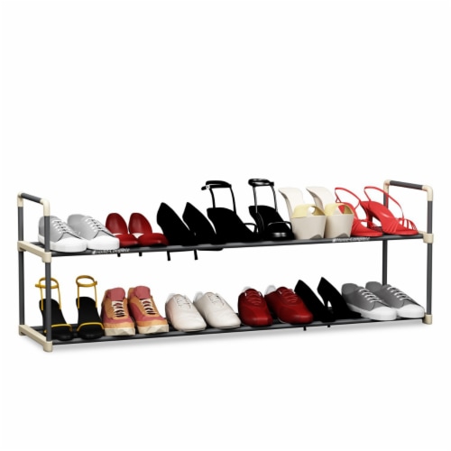 9 Tiers Shoe Rack Metal Shoe Storage Shelf Free Standing Large Shoe Stand  with 2 Hooks for, 1 unit - Kroger