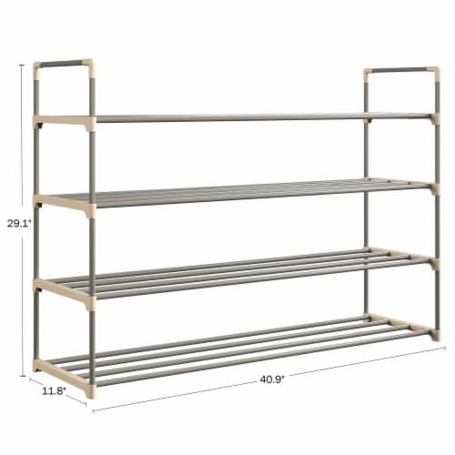 Shoe Rack Storage Shelf 4 Shelves Hallway Entryway Holds 24 Pairs 40 Inches  Long, 1 unit - Foods Co.