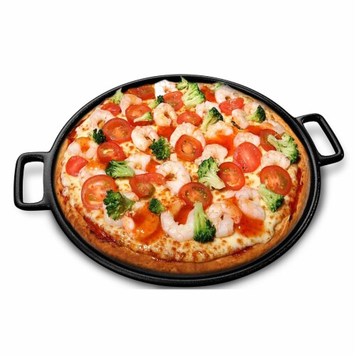 Cast Iron Pizza Pan Flat Skillet 14 Inch Grill Stove Campfire Frying Pan Perspective: back