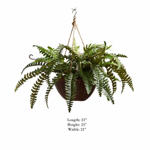 Faux Boston Fern Hanging Natural and Lifelike Artificial Arrangement ...