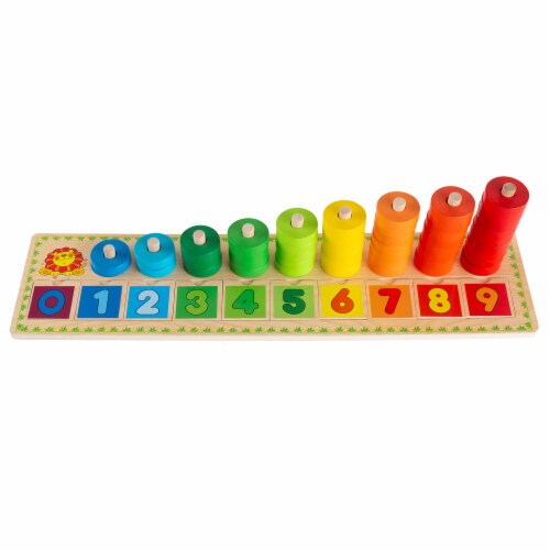 Wooden Counting Toy Stacking Ring Colorful Learning Toy Preschool