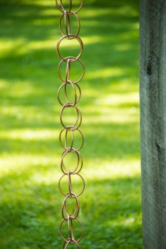 Garden's Alive Copper Rain Chain Perspective: back