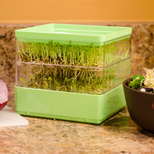 Gardens Alive! Two-Tiered Indoor Seed Sprouter with Seeds Gift Kit Perspective: back