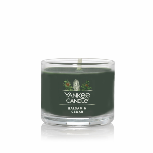 Yankee Candle® Holiday Mini Jar Candle Balsam & Cedar Perspective: back