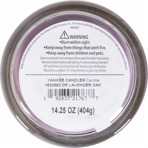 Yankee Candle Pillar Jar Candle Dried Lavendar & Oak Perspective: back