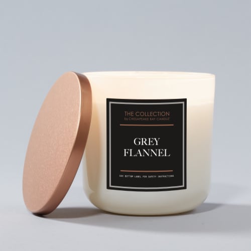 The Collection by Chesapeake Bay® Candle, Grey Flannel Perspective: back
