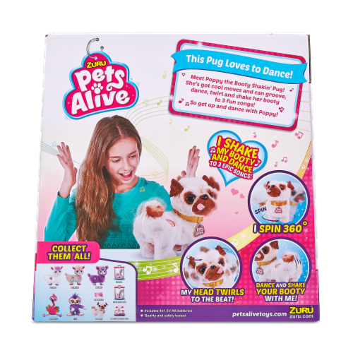 Zuru Pets Alive™ Poppy Booty Shakin Pug Plush Toy Perspective: back