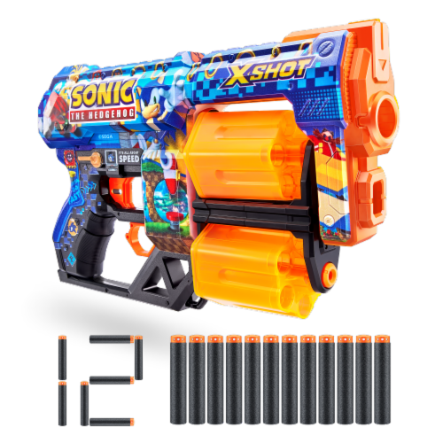 Zuru X-SHOT-SKINS Dread Mega Sonic Sonict he Hedgehog Air Pocket Blaster Perspective: back