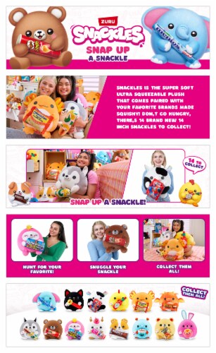 Zuru Snackles Series 1 Plush Sloth & MikeandIke® Perspective: back