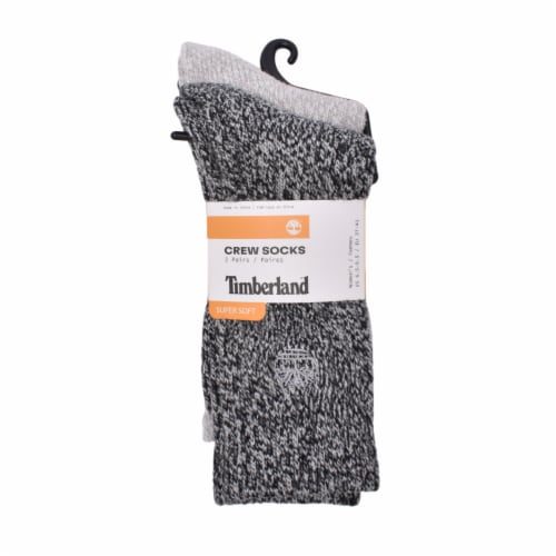 Timberland Poly Ragg Marl Crew Socks - Black Perspective: back