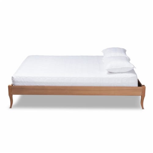 Baxton Studio Marieke Full Size Ash Brown Finished Wood Bed Frame Perspective: back