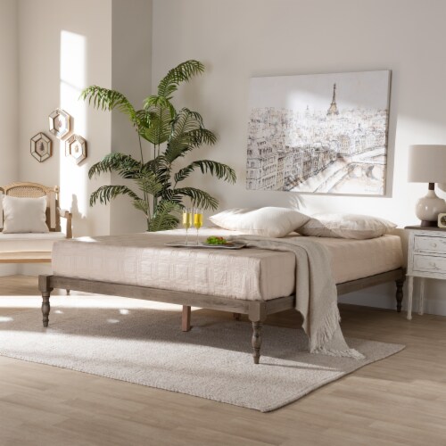 Baxton Studio Iseline Full Size Grey Finished Wood Platform Bed