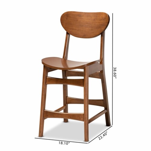Baxton Studio Katya Brown Finished Wood 2Piece Counter Stool Set, 1
