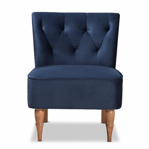 Blue velvet sales bedroom chair