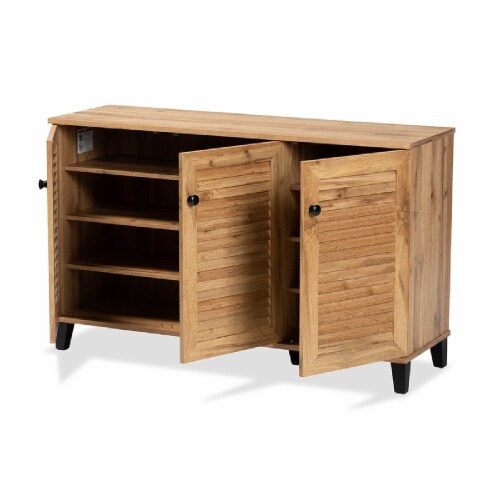 Baxton studio coolidge modern contemporary finished wood shoe storage cabinet discount