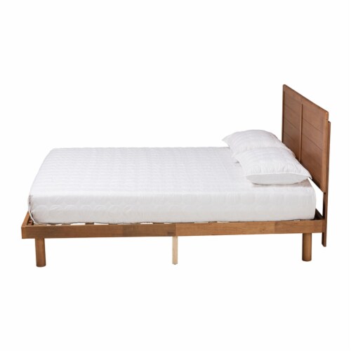 Baxton Studio Daina Mid-Century Modern Ash Walnut Finished Wood Full Size Platform Bed