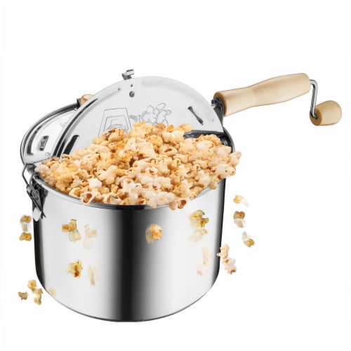 Original Stainless Stove Top 6 1/2 Quart Popcorn Popper by Great Northern Perspective: back