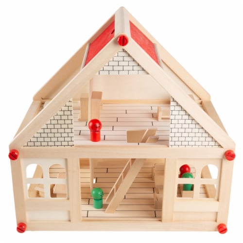 Dollhouse for Kids Classic Pretend Play 2 Story Wood Playset