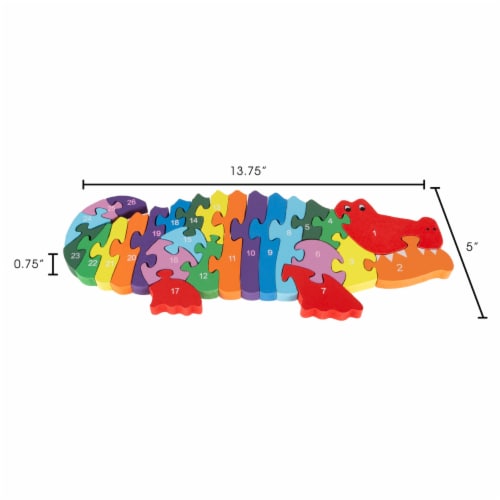 Alligator Puzzle Colorful Classic Wooden Alphabet and Number Jigsaw Puzzle Toy for Kids and 1 unit Food 4 Less